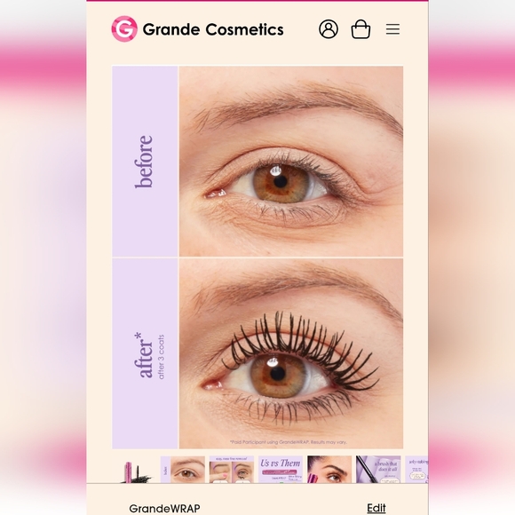 2 NWT Tubes Grande Wrap Mascara - Brand New Factory Sealed 4ml each - Picture 6 of 13